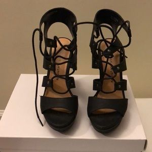 Lace-Up Platform Wedge Sandals